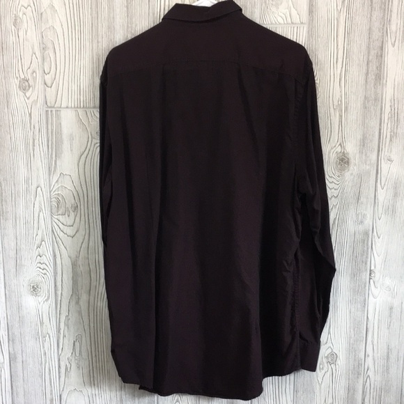 Vintage 90’s Structure Mens Burgundy Button Down Shirt Long Sleeve XLT - Picture 4 of 6
